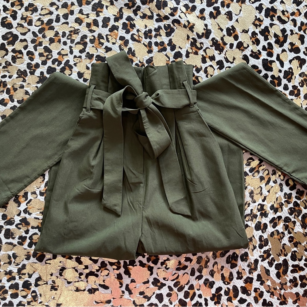 Olive Green Skinny Dress Slacks